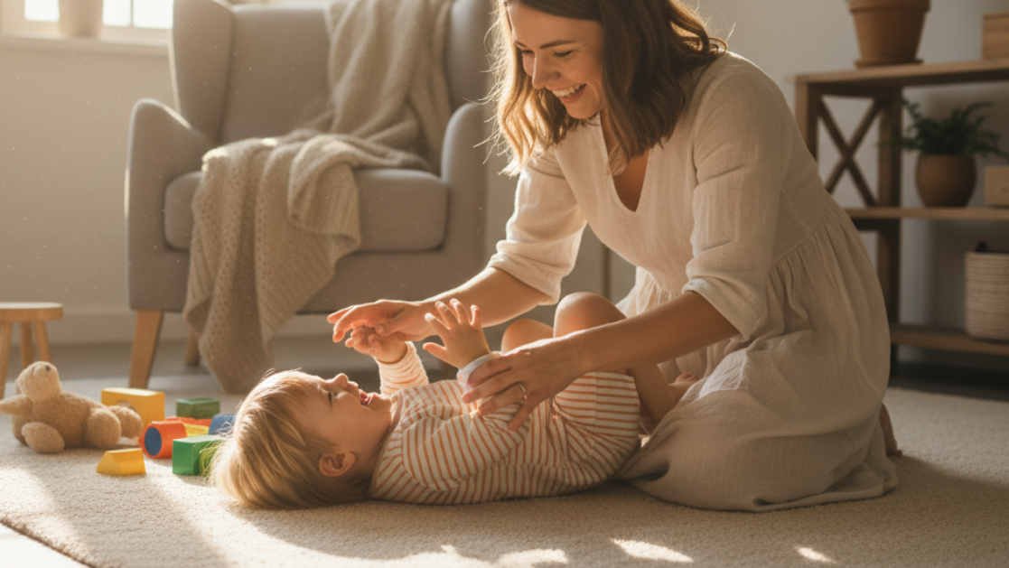 maman qui joue avec son enfant